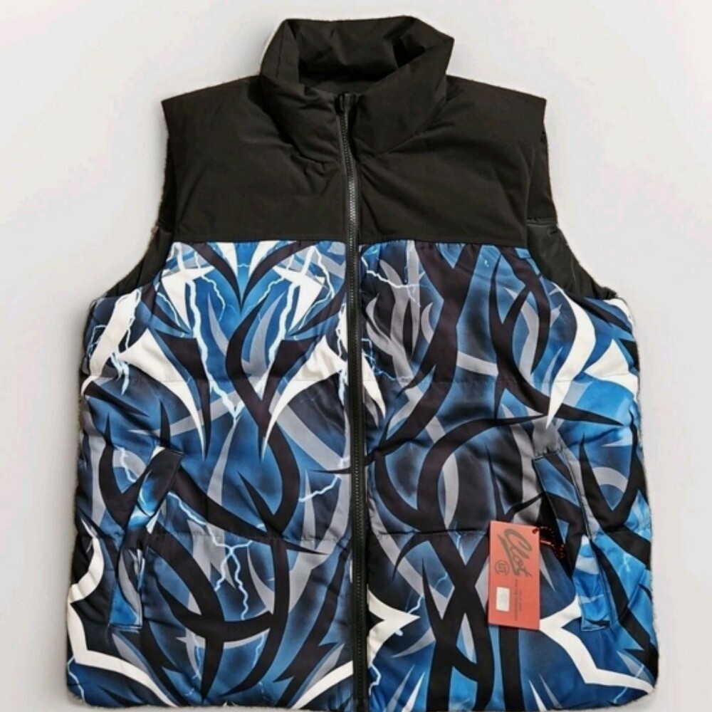 CLOT Men's Black and Blue Vest